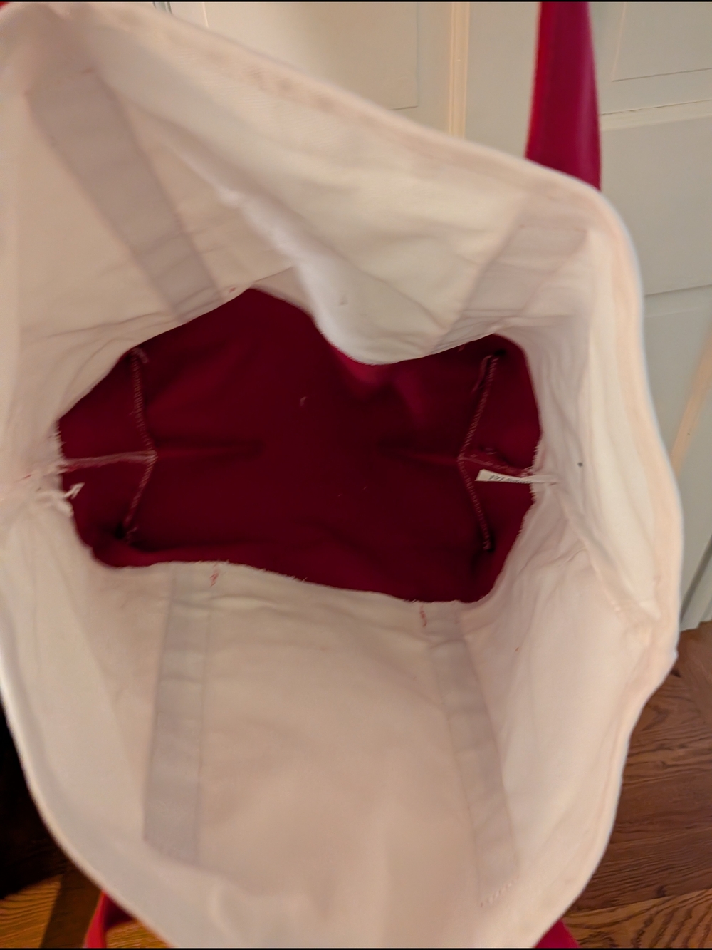 Dunkin' White and Hot Pink Canvas Tote - Picture 4 of 4